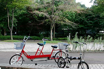 公園 秩父ミューズパークでタンデム自転車に乗る Toyoblog A